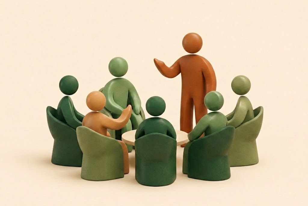 Colleagues in a team training session